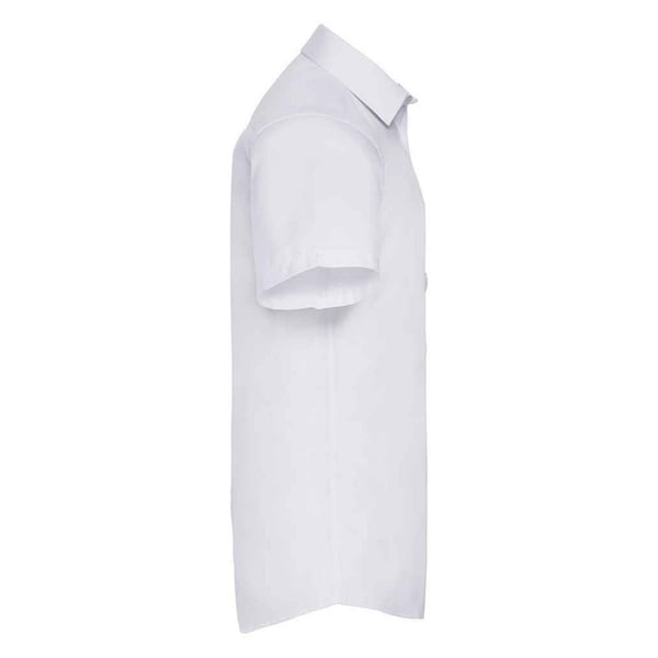 Russell Collection Mens Herringbone Short-Sleeved Formal Shirt