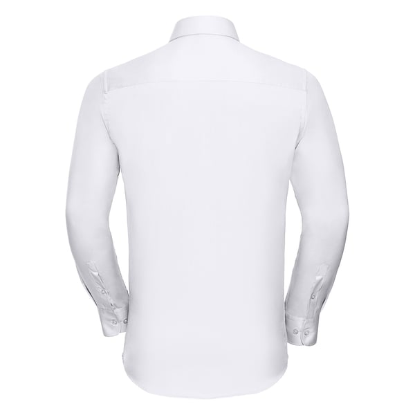 Russell Collection Mens Herringbone Long-Sleeved Formal Shirt