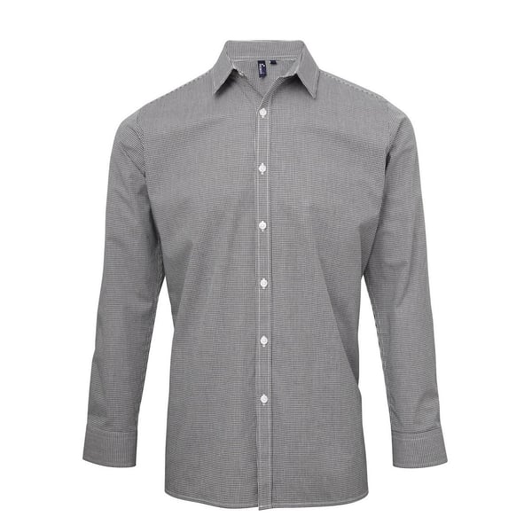 Premier Långärmad Gingham-skjorta för män