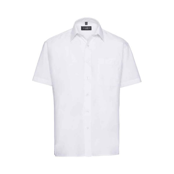 Russell Collection Mens Poplin Easy-Care Shirt