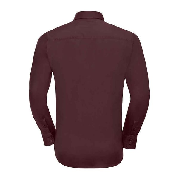 Russell Collection Mens Fitted Long-Sleeved Shirt
