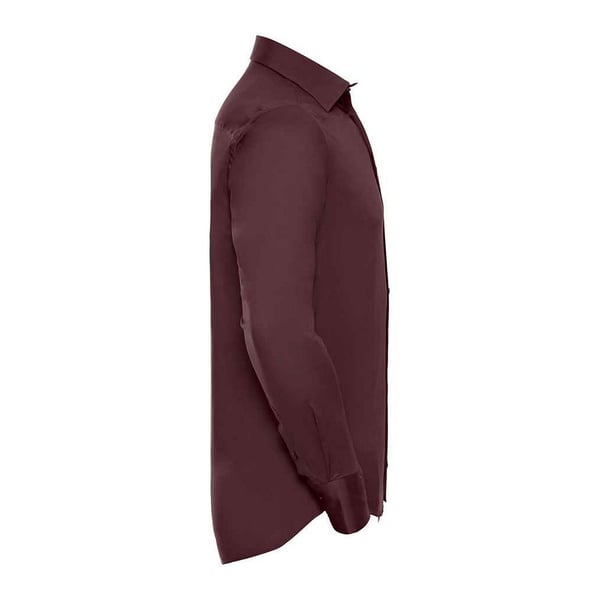 Russell Collection Mens Fitted Long-Sleeved Shirt