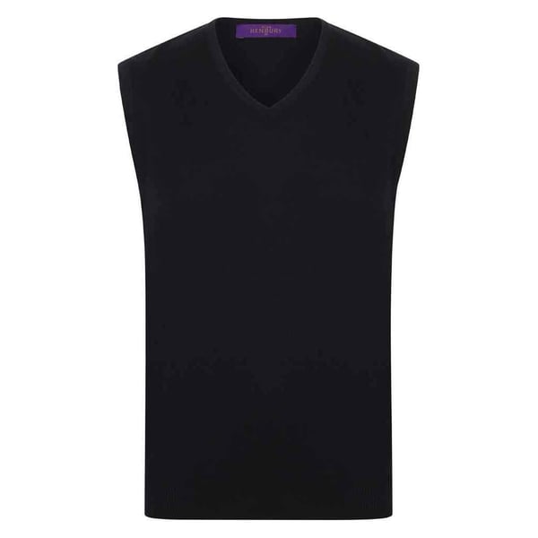 Henbury Mens Cotton Acrylic V Neck Sleeveless Sweatshirt Henbury Mens Cotton Acrylic V Neck Sleeveless Sweatshirt