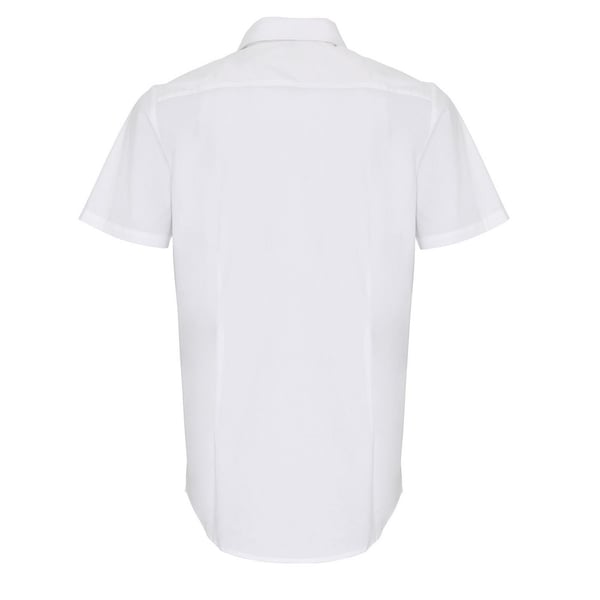 Premier Mens Poplin Stretch Short-Sleeved Shirt