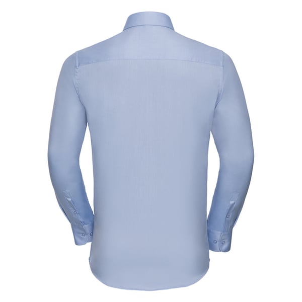 Russell Collection Mens Herringbone Long-Sleeved Shirt