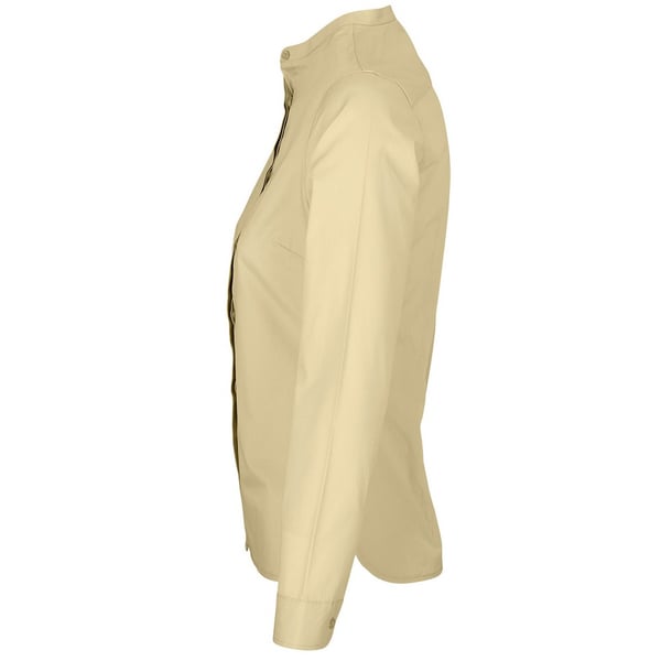 NEOBLU Womens/Ladies Poplin Bart Mao Collar Long-Sleeved Shirt
