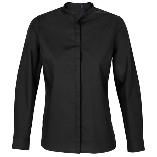 NEOBLU Womens/Ladies Poplin Bart Mao Collar Long-Sleeved Shirt