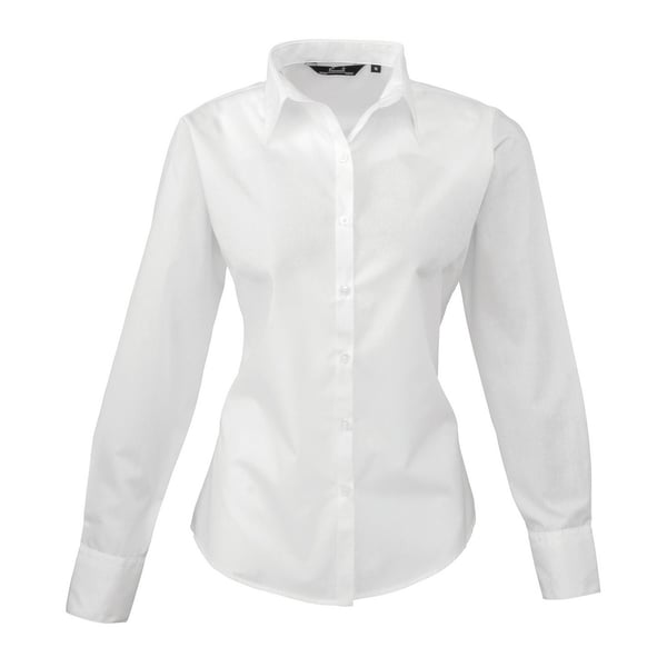 Premier Womens/Ladies Poplin Long-Sleeved Shirt