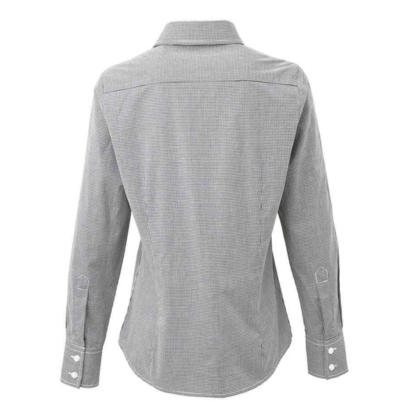 Premier Womens/Ladies Gingham Long-Sleeved Shirt