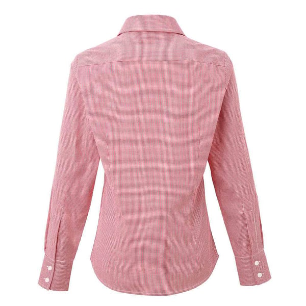Premier Womens/Ladies Gingham Long-Sleeved Shirt