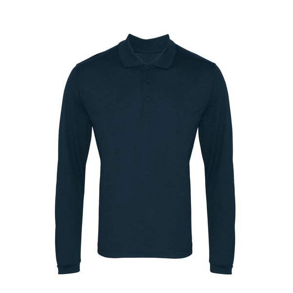 Premier Mens Coolchecker Pique Long-Sleeved Polo Shirt