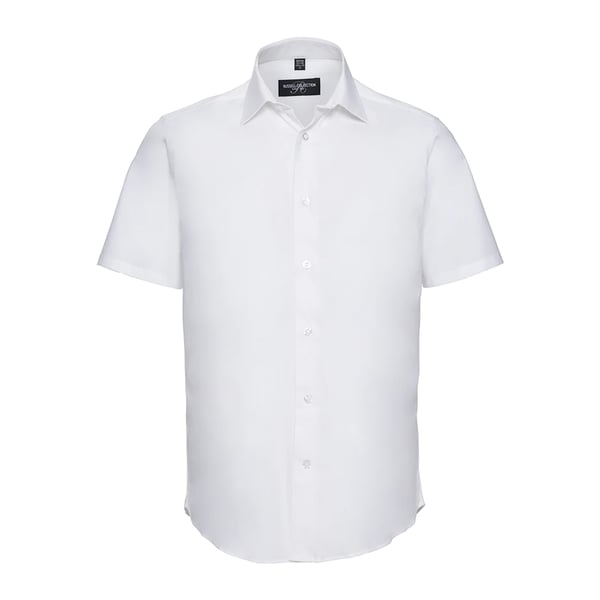 Russell Collection Mens Fitted Short-Sleeved Shirt Russell Collection Mens Fitted Short-Sleeved Shirt
