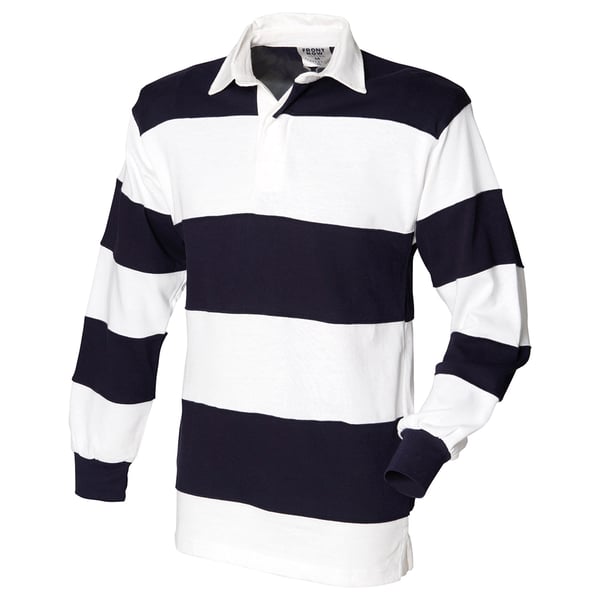 Front Row miesten raidallinen ommeltu rugbypoolopaita