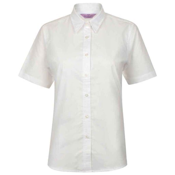 Henbury Womens/Ladies Oxford Short-Sleeved Formal Shirt