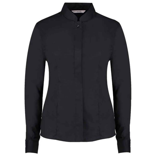 Kustom Kit Womens/Ladies Mandarin Collar Long-Sleeved Shirt
