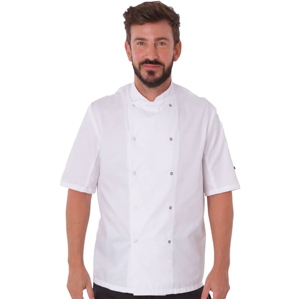 Dennys Mens Stud Front Short-Sleeved Chef Jacket