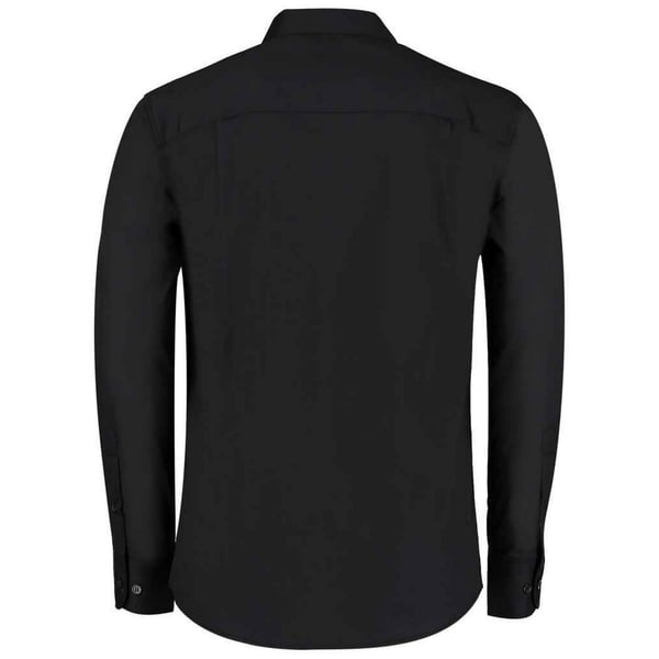Kustom Kit Mens Mandarin Collar Long-Sleeved Shirt