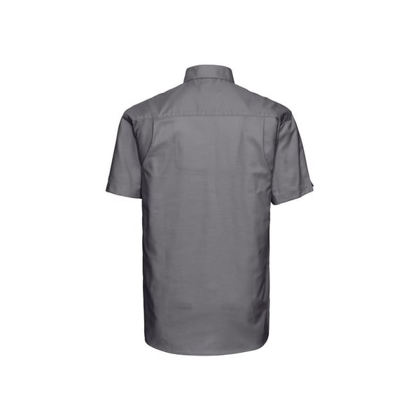 Russell Collection Mens Oxford Easy-Care Short-Sleeved Shirt