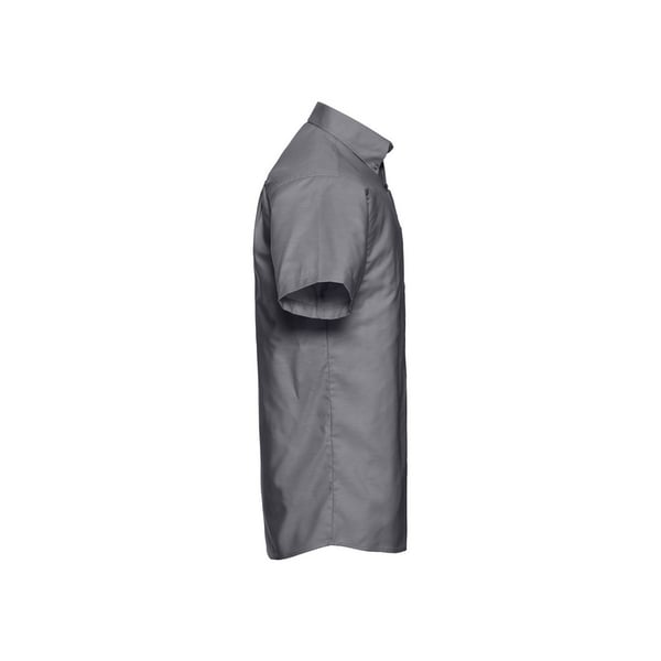 Russell Collection Mens Oxford Easy-Care Short-Sleeved Shirt