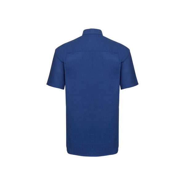 Russell Collection Mens Oxford Easy-Care Short-Sleeved Shirt