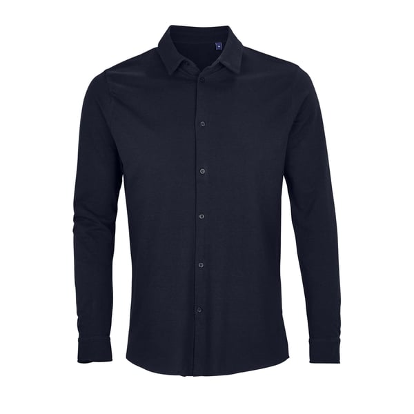 NEOBLU Mens Basile Piqué Organic Long-Sleeved Shirt