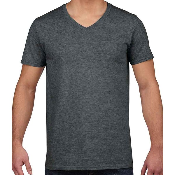 Gildan Unisex Adult Softstyle Heather V Neck T-Shirt