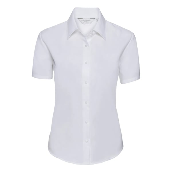 Russell Collection Womens/Ladies Oxford Short-Sleeved Shirt