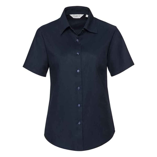 Russell Collection Womens/Ladies Oxford Short-Sleeved Shirt Russell Collection Womens/Ladies Oxford Short-Sleeved Shirt