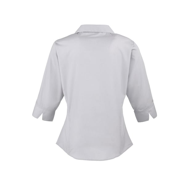 Premier Womens/Ladies Poplin 3/4 Sleeve Shirt
