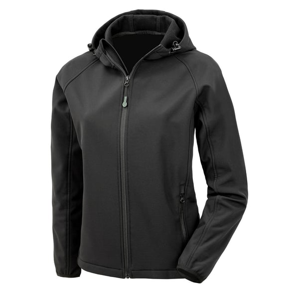 Result Genuine Recycled Womens/Ladies Hooded 3 Layer Printable Soft Shell Jacket