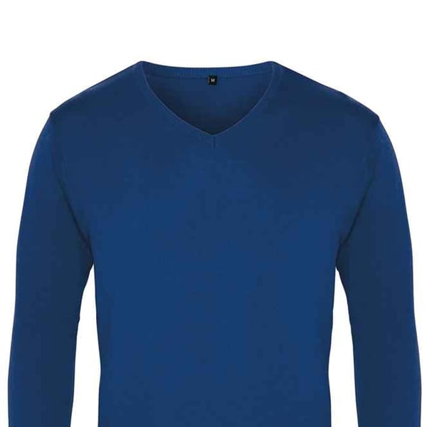 Premier Mens Knitted Cotton Acrylic V Neck Sweatshirt