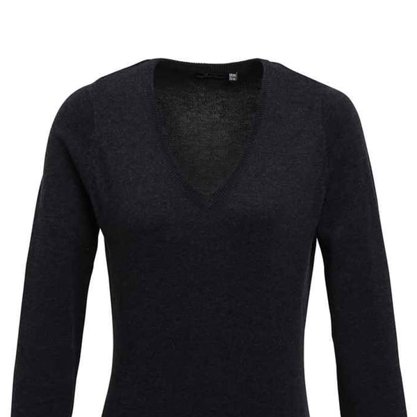 Premier Womens/Ladies Knitted Cotton Acrylic V Neck Sweatshirt