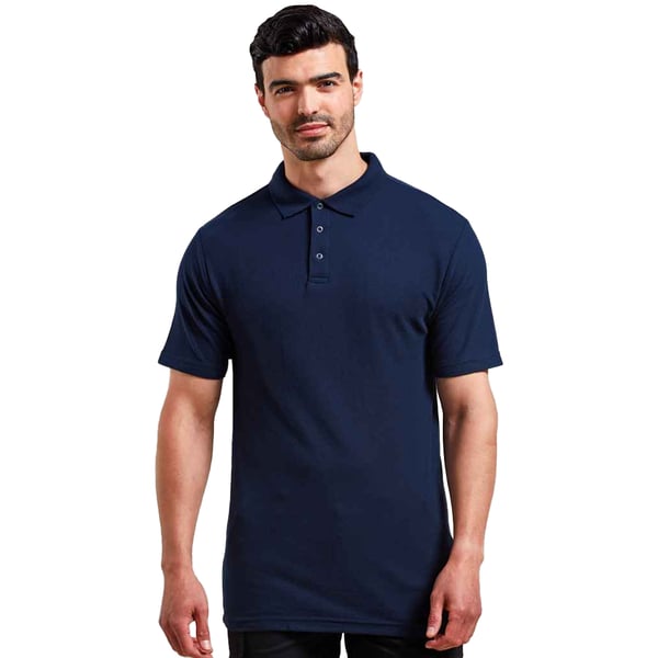 Premier Mens Pique Stud Front Polo Shirt