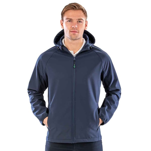 Result Genuine Recycled Mens Hooded 3 Layer Printable Soft Shell Jacket