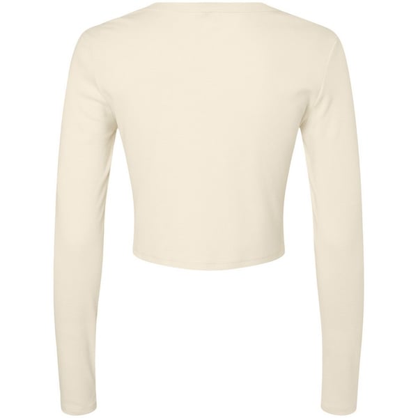 Bella + Canvas Womens/Ladies Micro-Rib Long-Sleeved Crop Top