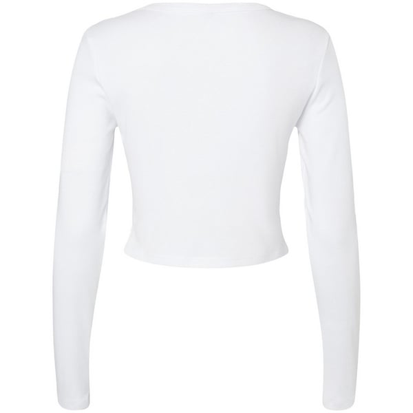 Bella + Canvas Womens/Ladies Micro-Rib Long-Sleeved Crop Top
