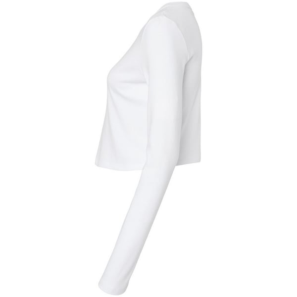 Bella + Canvas Womens/Ladies Micro-Rib Long-Sleeved Crop Top