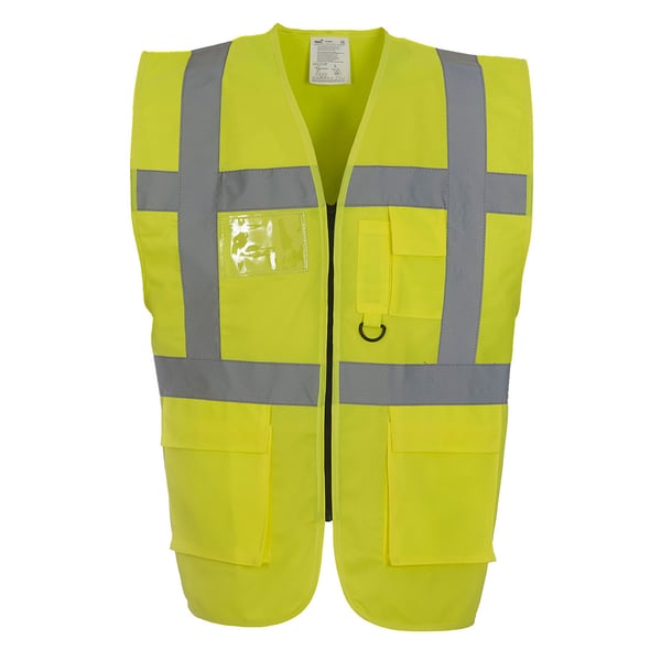 Yoko Unisex Adult Executive Hi-Vis Waistcoat Yoko Unisex Adult Executive Hi-Vis Waistcoat