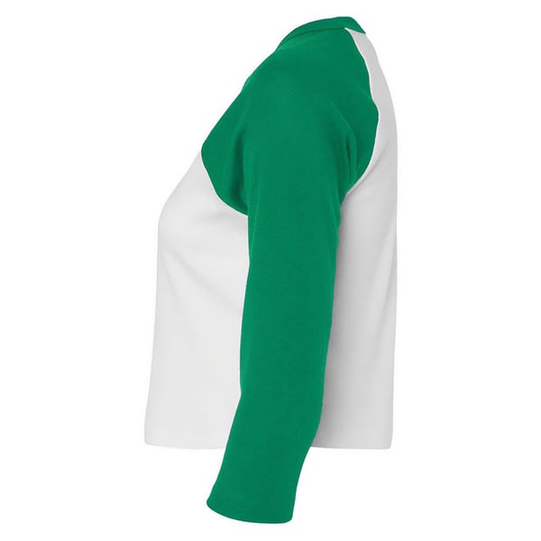 Bella + Canvas Womens/Ladies Micro-Rib Raglan 3/4 Sleeve Crop T-Shirt