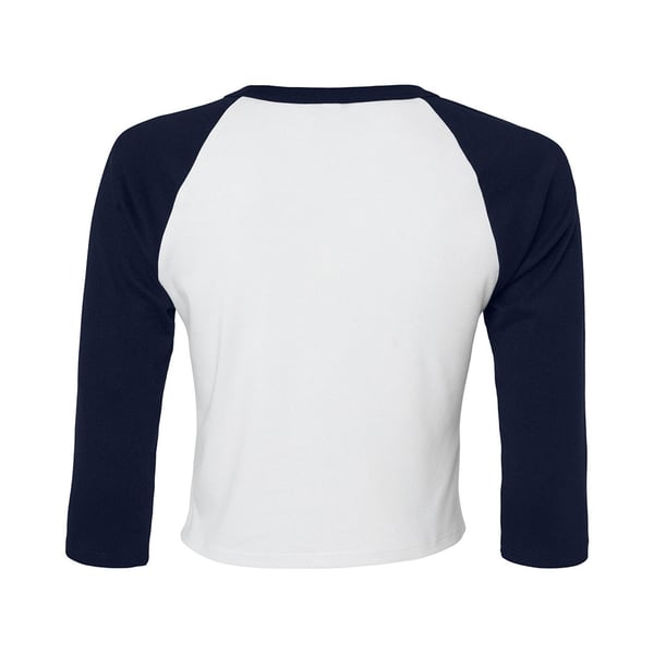 Bella + Canvas Womens/Ladies Micro-Rib Raglan 3/4 Sleeve Crop T-Shirt