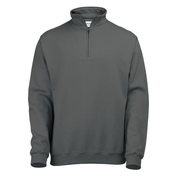 Awdis Mens Sophomore Cotton Zip Neck Sweatshirt