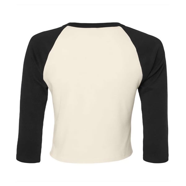 Bella + Canvas Womens/Ladies Raglan 3/4 Sleeve Crop T-Shirt