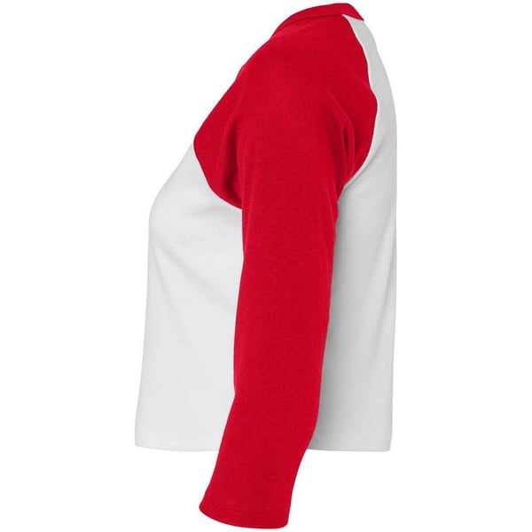 Bella + Canvas Womens/Ladies Raglan 3/4 Sleeve Crop T-Shirt