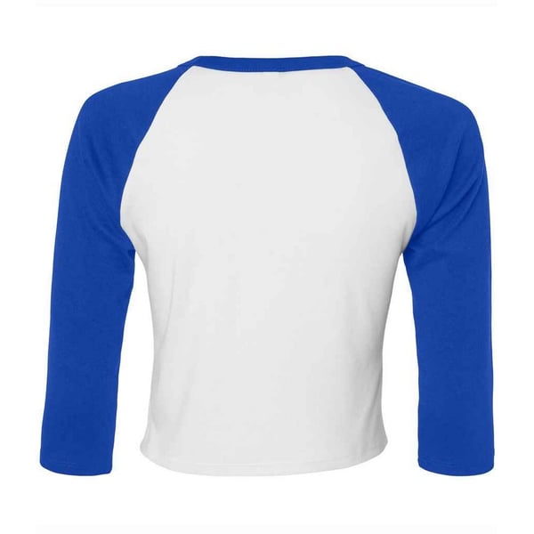 Bella + Canvas Womens/Ladies Raglan 3/4 Sleeve Crop T-Shirt