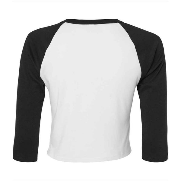 Bella + Canvas Womens/Ladies Raglan 3/4 Sleeve Crop T-Shirt