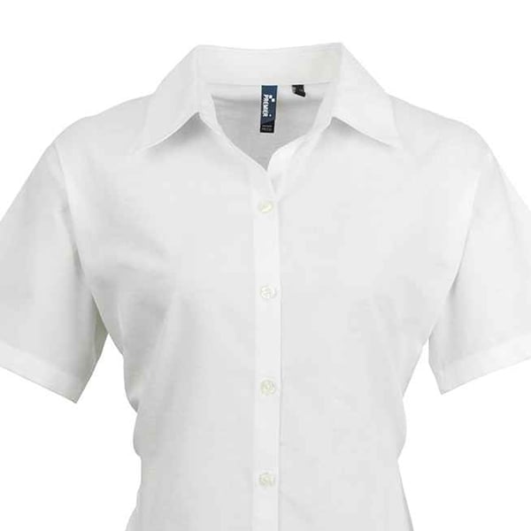 Premier Womens/Ladies Signature Pearlised Oxford Short-Sleeved Shirt