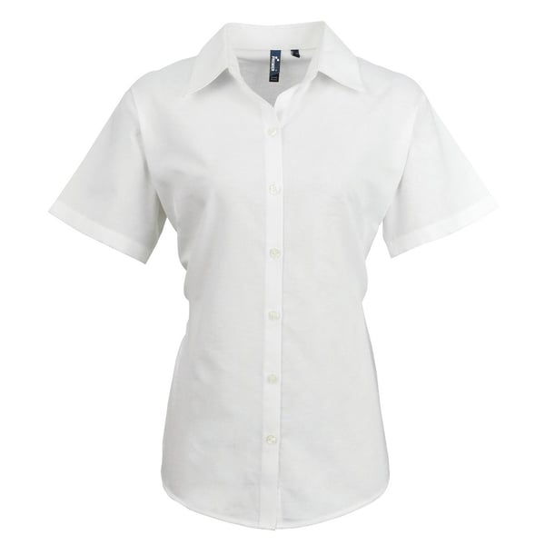 Premier Womens/Ladies Signature Pearlised Oxford Short-Sleeved Shirt