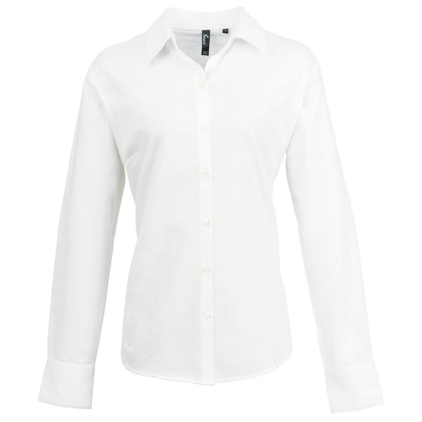Premier Womens/Ladies Signature Pearlised Oxford Long-Sleeved Shirt