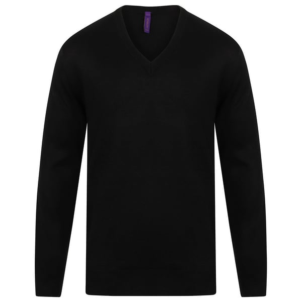 Henbury Mens Acrylic V Neck Sweatshirt