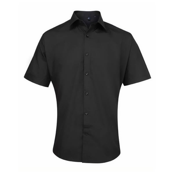 Premier Mens Supreme Poplin Short-Sleeved Shirt